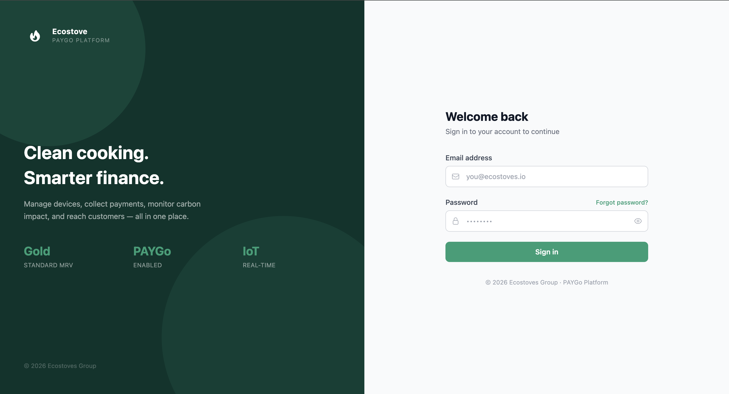 EcoPay dashboard preview